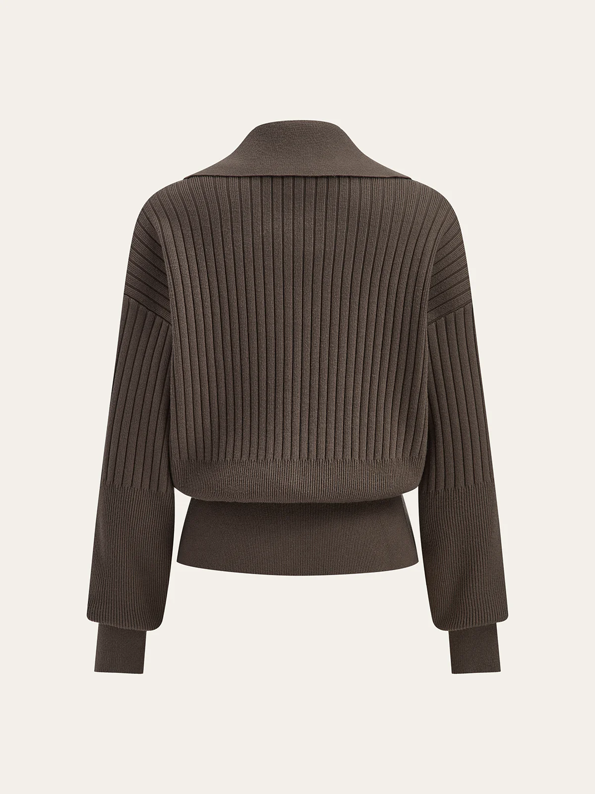 Ribbed Collared Metal Button Cardigan - Wholesalesil