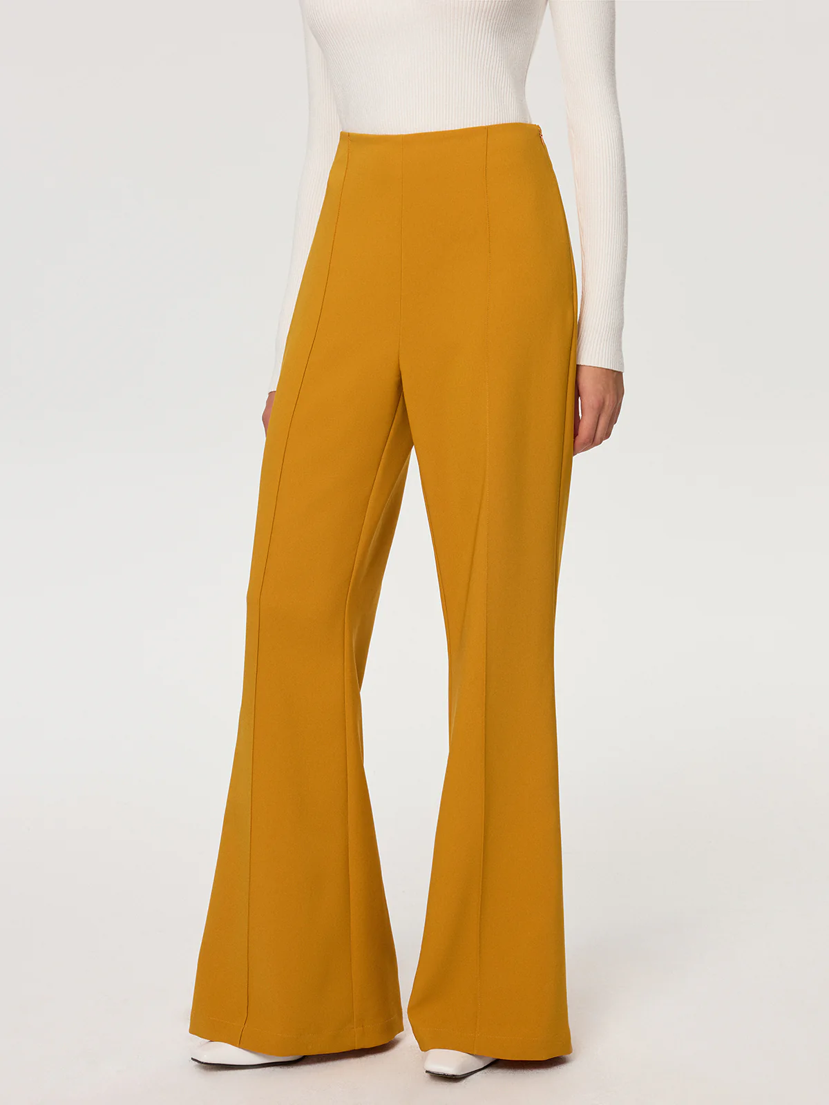 Mid-Waist Flare Pants - Wholesalesil