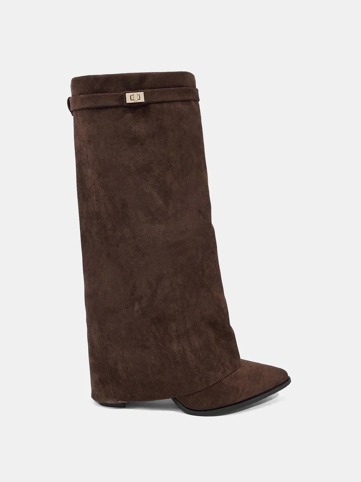 Suede Effect Knee-High Boots - Wholesalesil