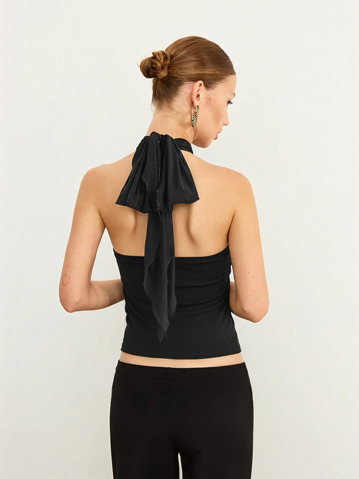 Bra-free Mesh Halter Neck Top - Wholesalesil