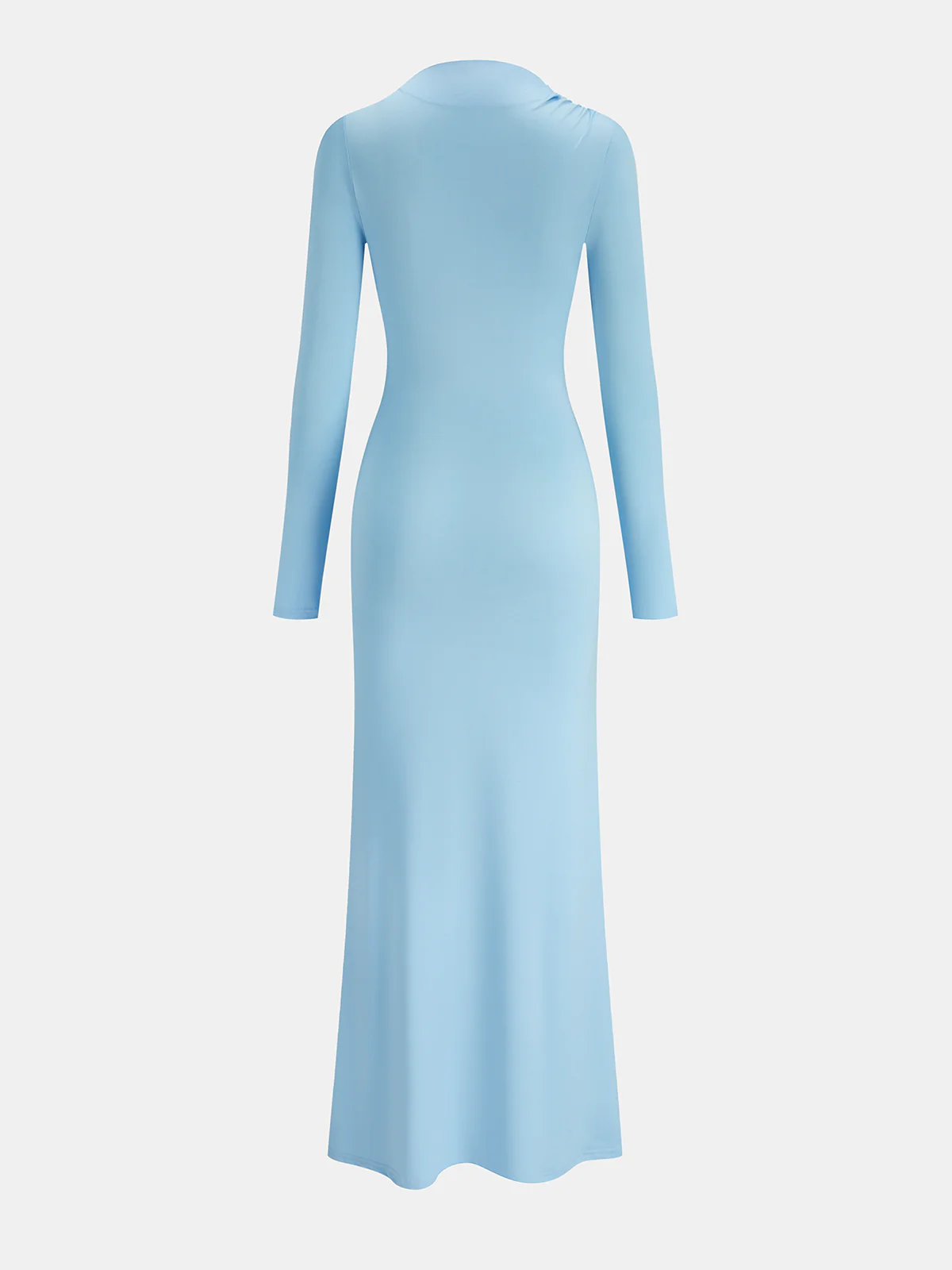 Metal Ring Draped Long Sleeve Maxi Dress - Wholesalesil