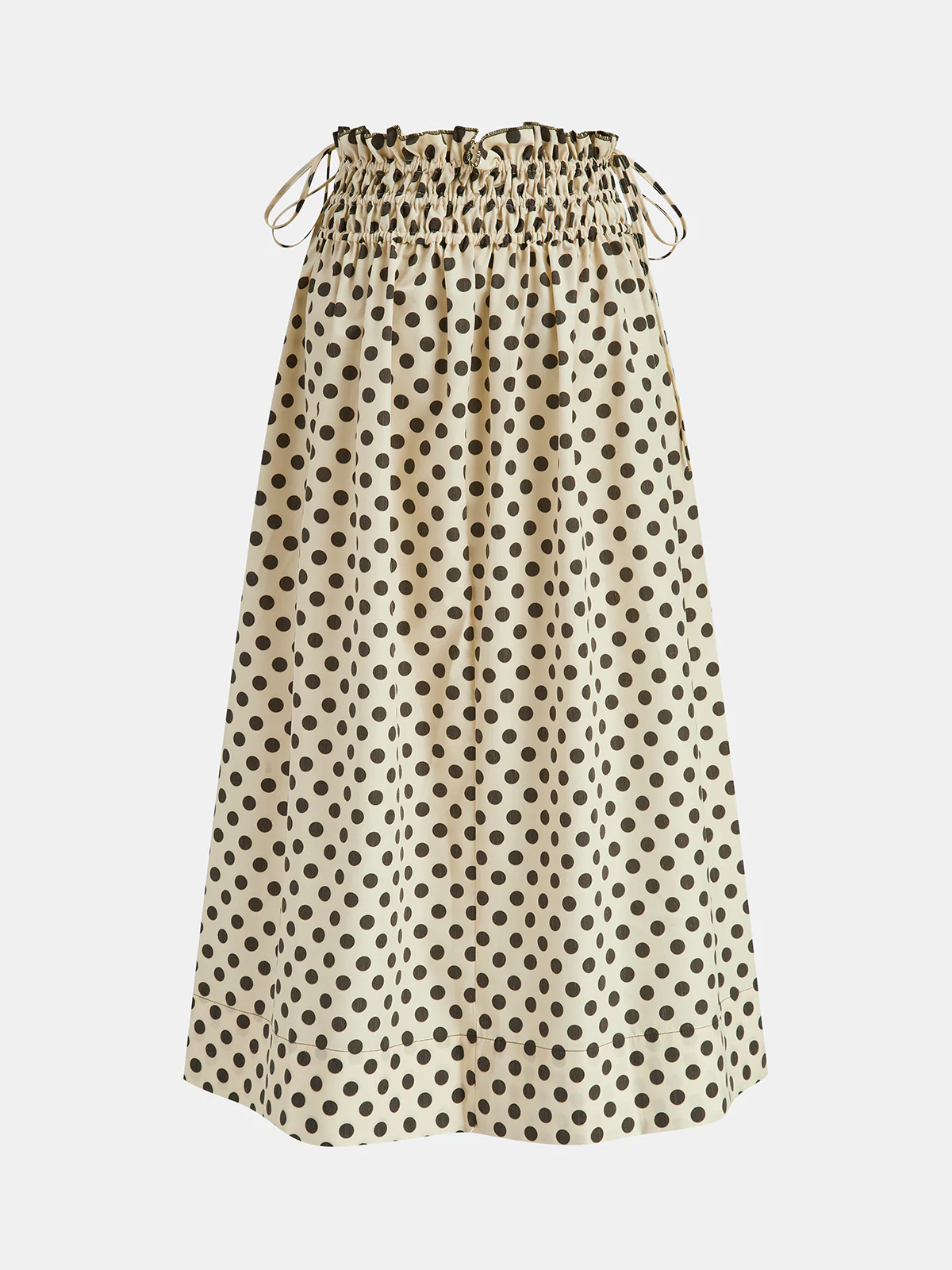 Polka Dot Smocked Waist Midi Skirt - Wholesalesil