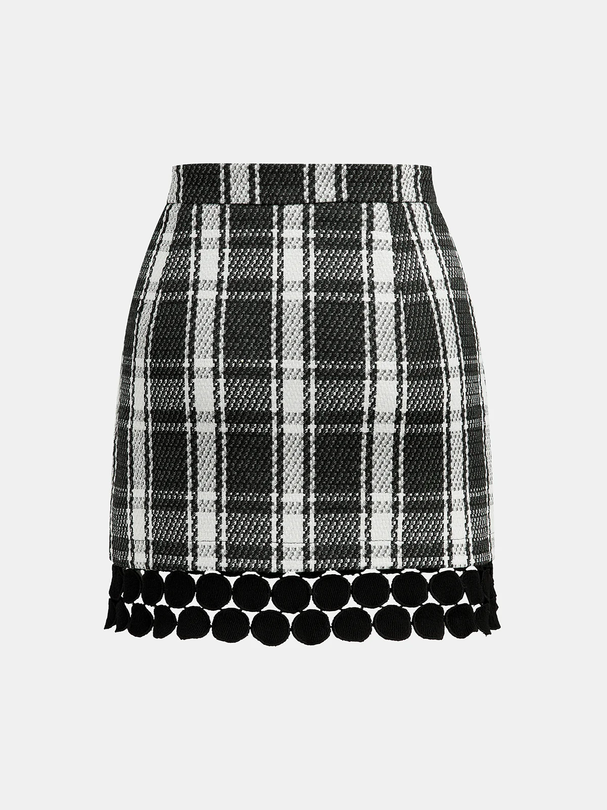 Checked Plaid Circle Linked Mini Skirt - Wholesalesil