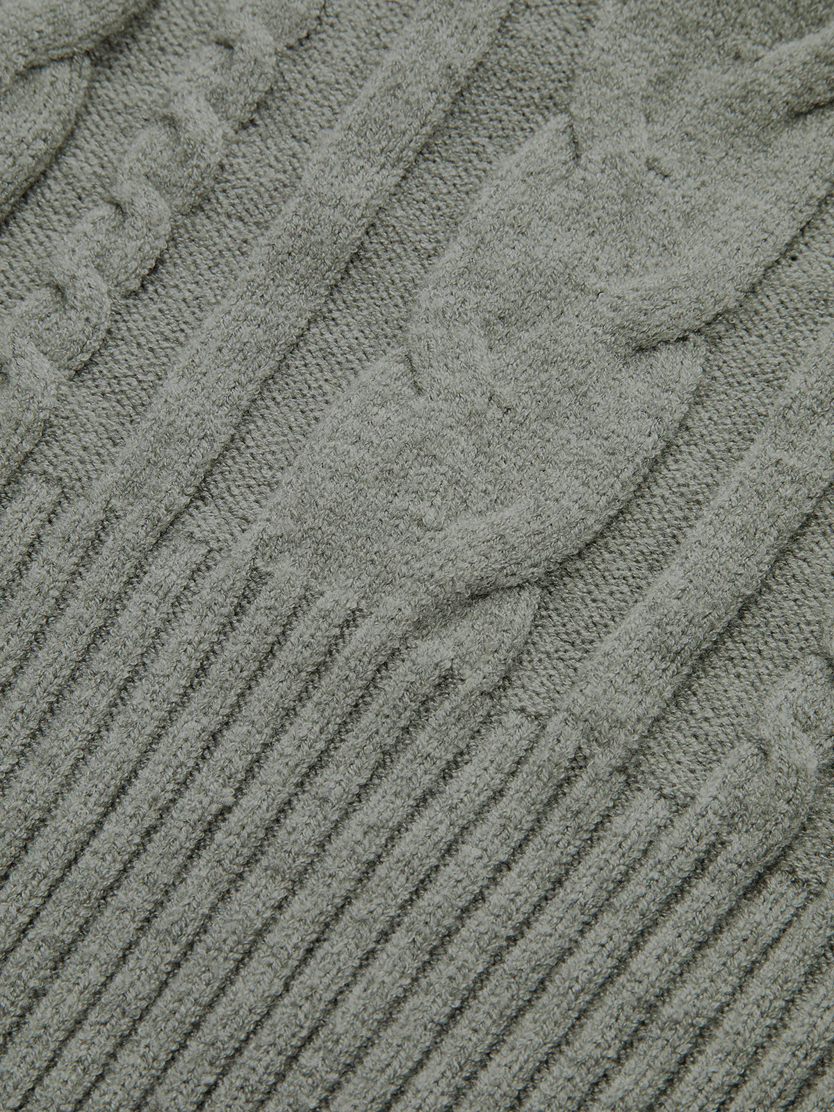 Large Lapel Cable Knit Sleeveless Sweater Vest - Wholesalesil