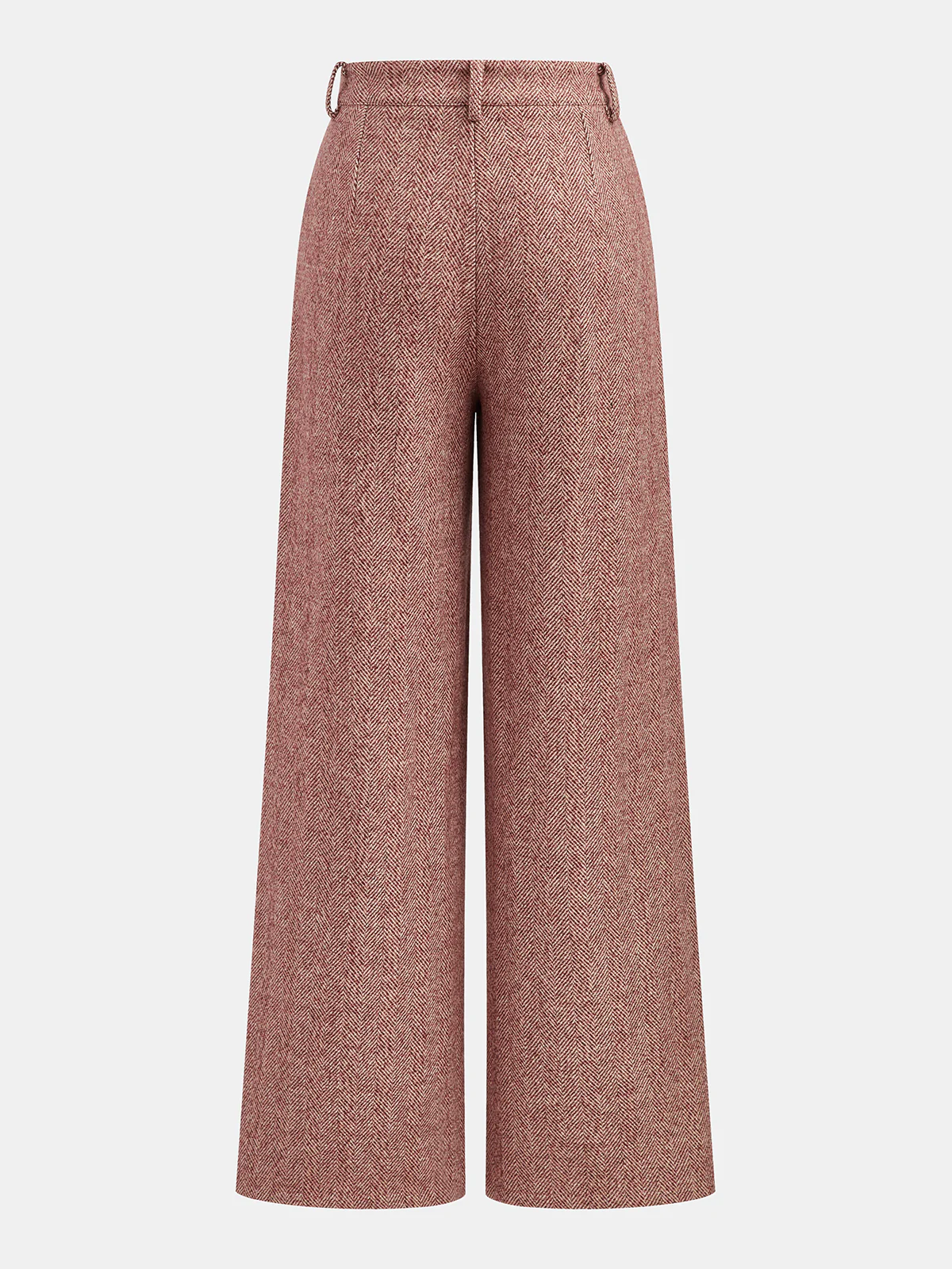 Herringbone Wool-Blend Wide-Leg Pants - Wholesalesil