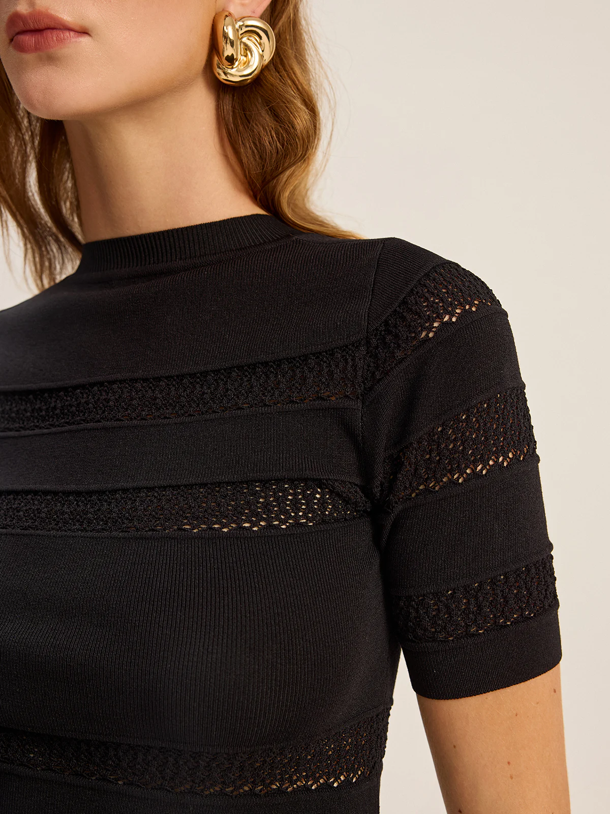 Crochet Detail Knit Top - Wholesalesil