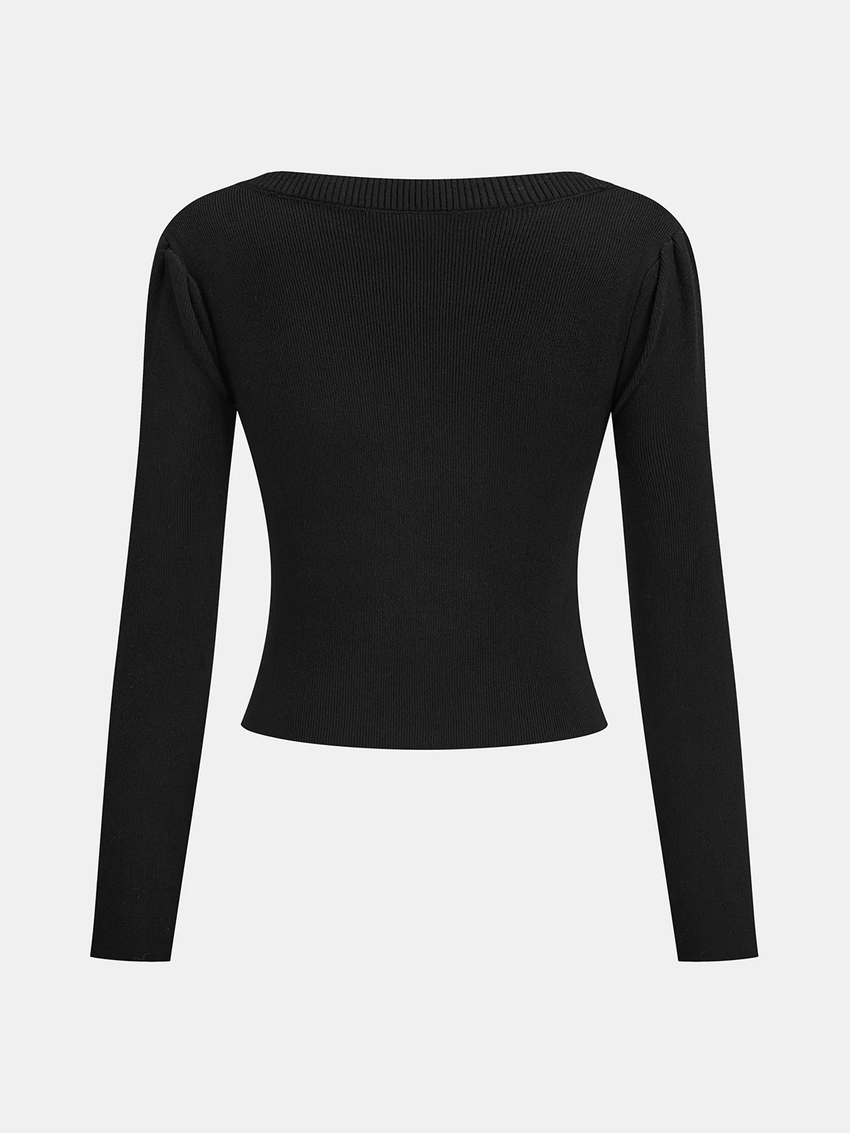 Color-Block Ruched Button Front Knit Top - Wholesalesil