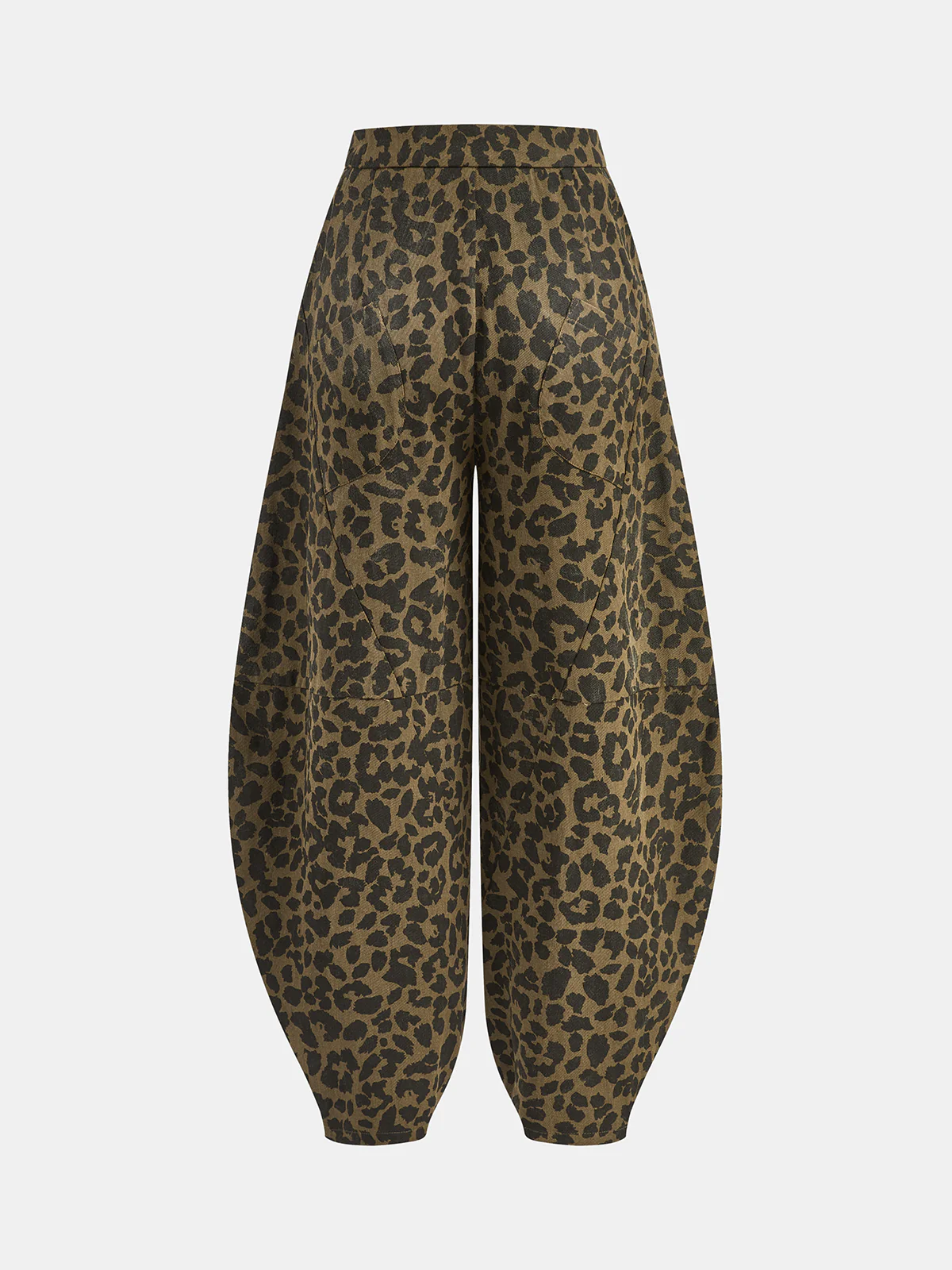 Leopard Print Cotton Balloon Pants - Wholesalesil