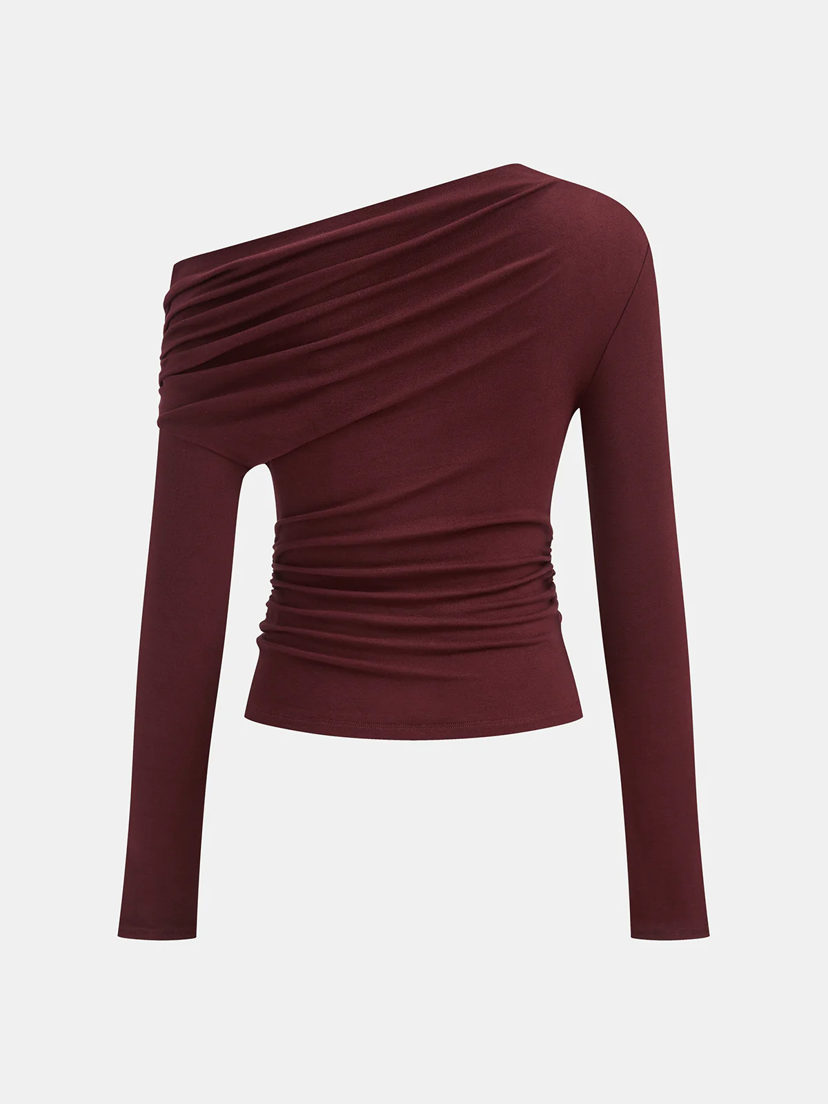 Asymmetric Draped One-Shoulder T-Shirt - Wholesalesil