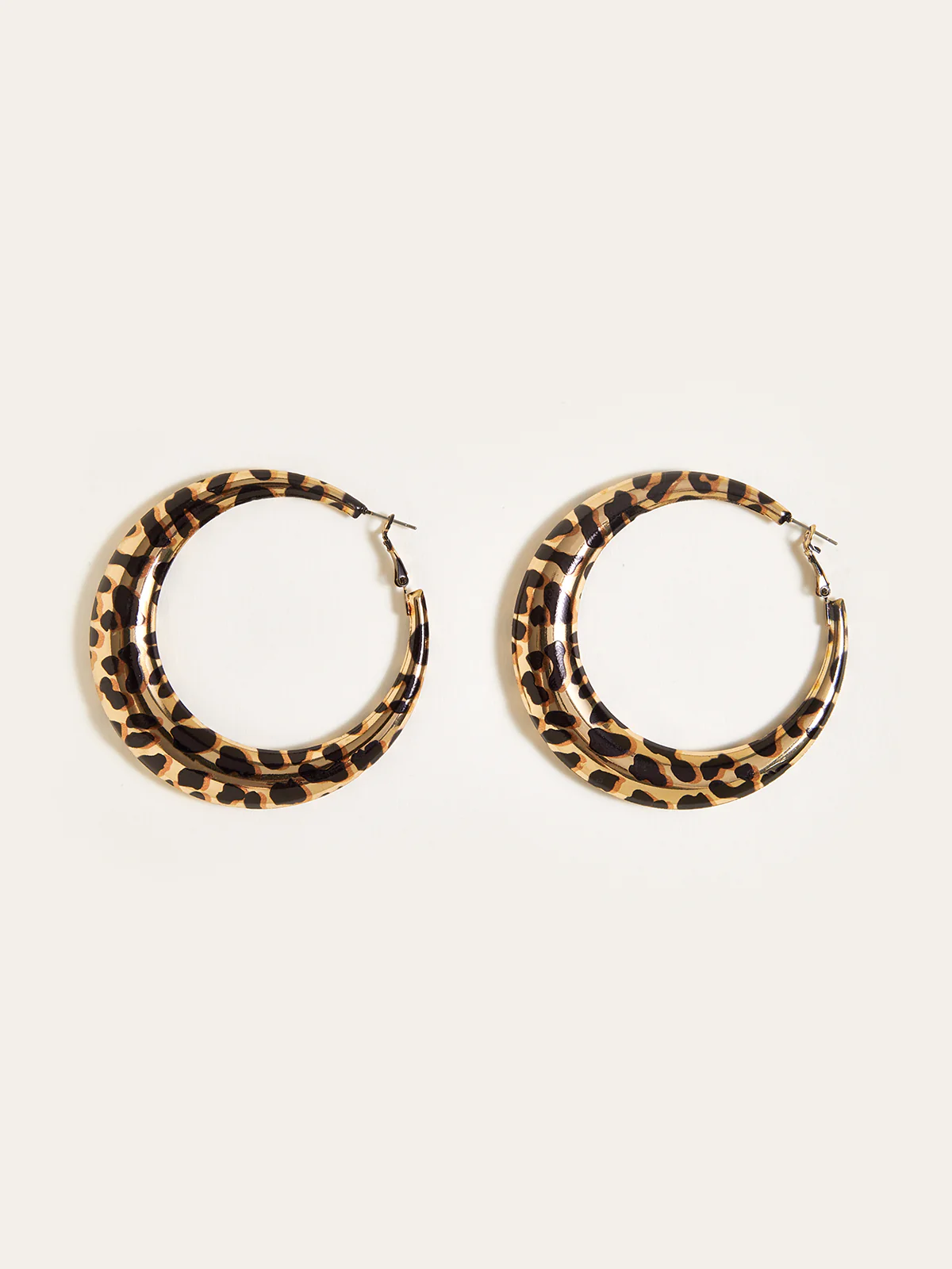 Leopard Print Hoop Earrings - Wholesalesil