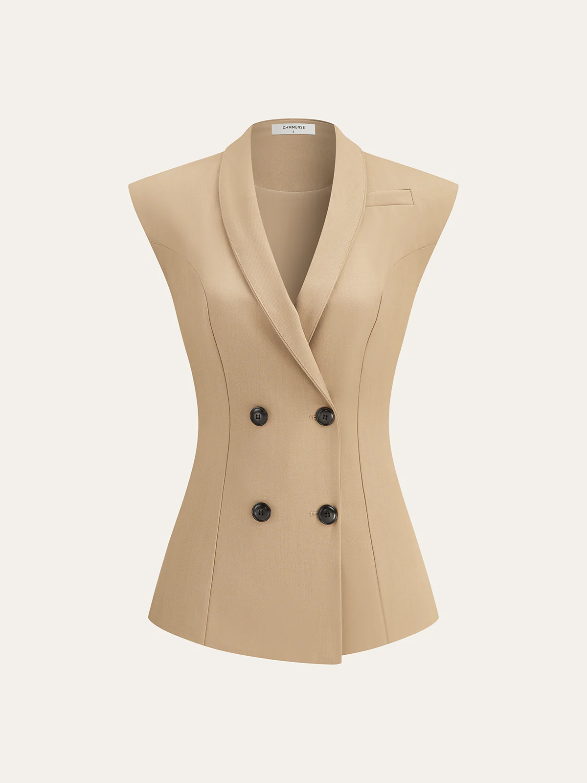 Double-Breasted Sleeveless Vest and Pants Set - Wholesalesil