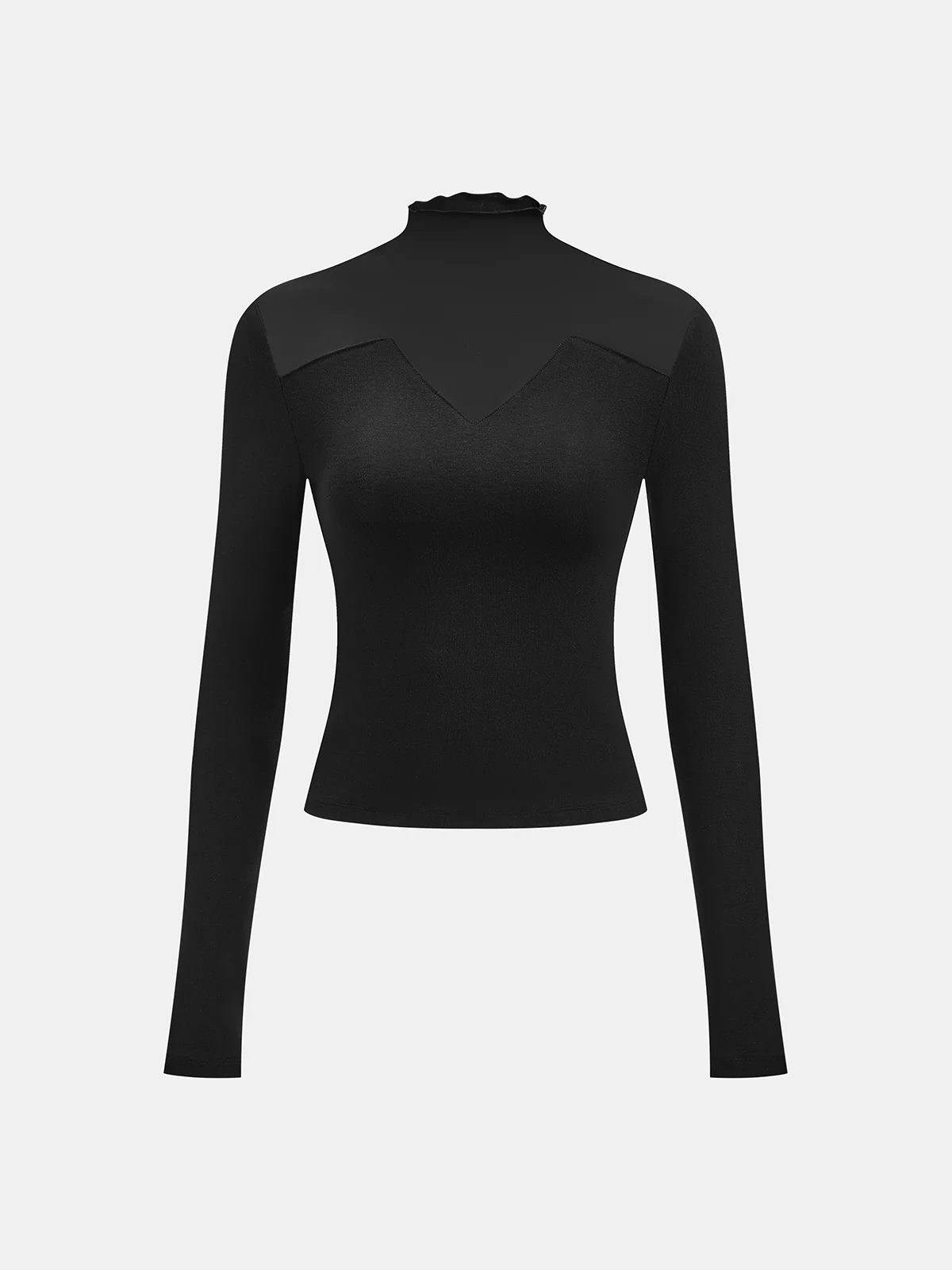 Sheer Paneled Long Sleeve Top - Wholesalesil