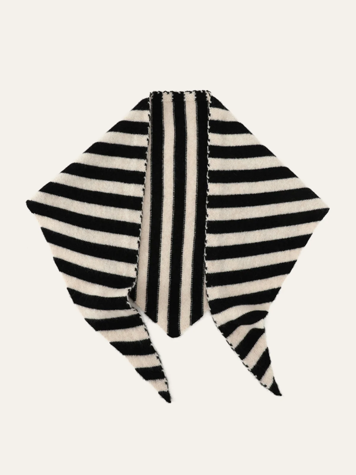 Wool Striped Triangular Scarf - Wholesalesil