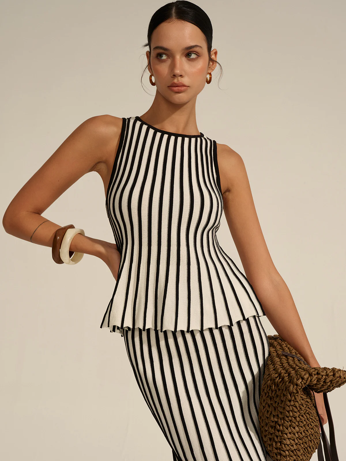 Striped Knit Co-ord Set - Wholesalesil