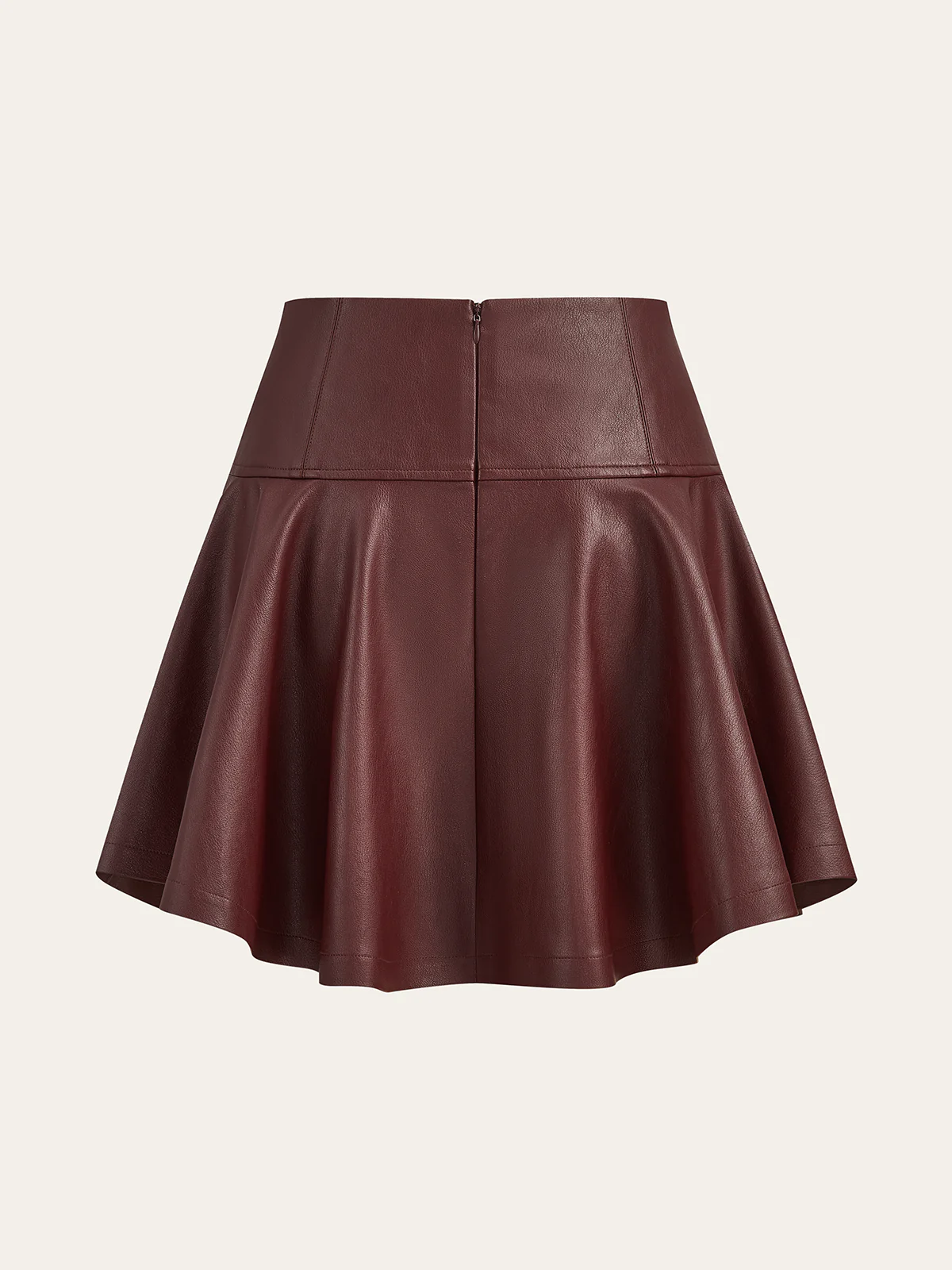 PU High-Waisted Flared Mini Skirt - Wholesalesil