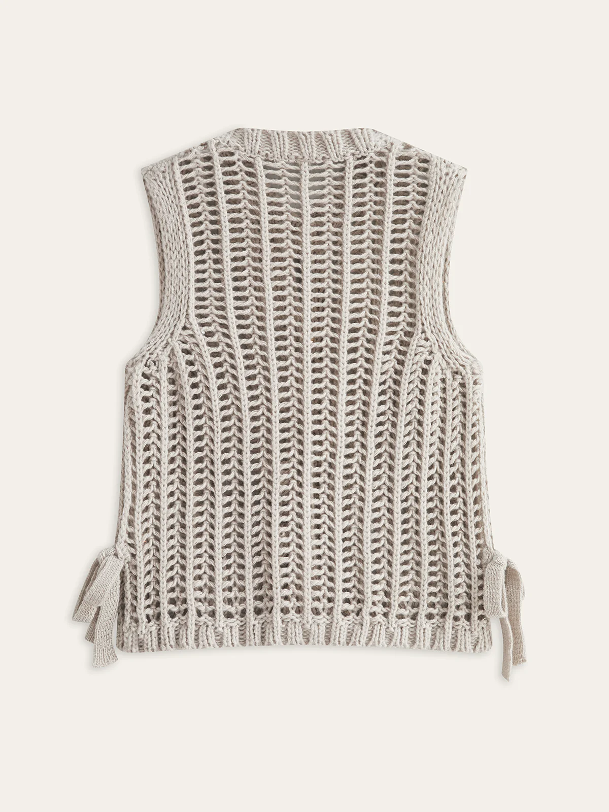Metal Button Open-Knit Vest - Wholesalesil