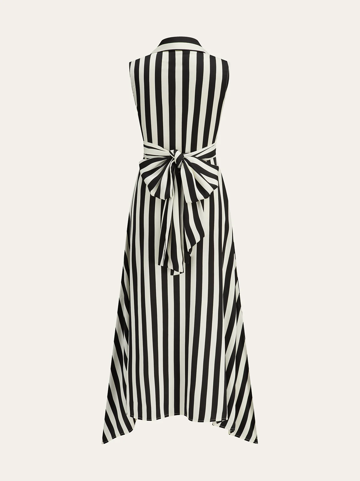 Striped Collared Sleeveless Maxi Dress - Wholesalesil