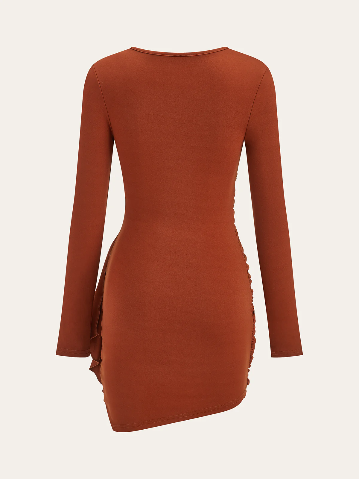 Ruched Long Sleeve Bodycon Dress - Wholesalesil