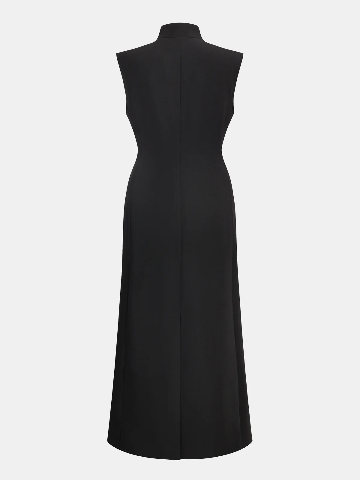 Sleeveless Metal Buckle Long Blazer Vest - Wholesalesil