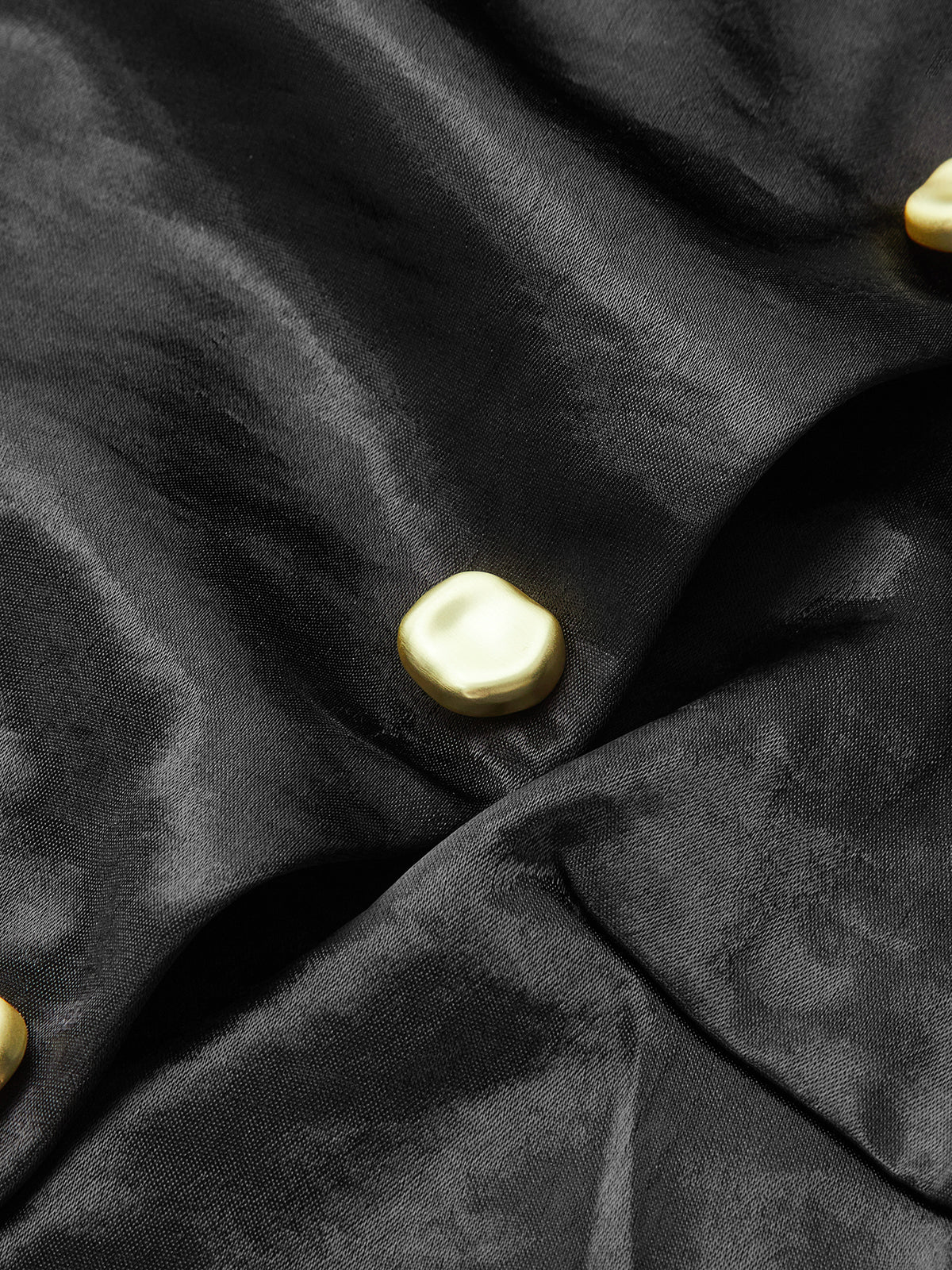 Metal Detail Satin Stand Collar Sleeveless Top - Wholesalesil