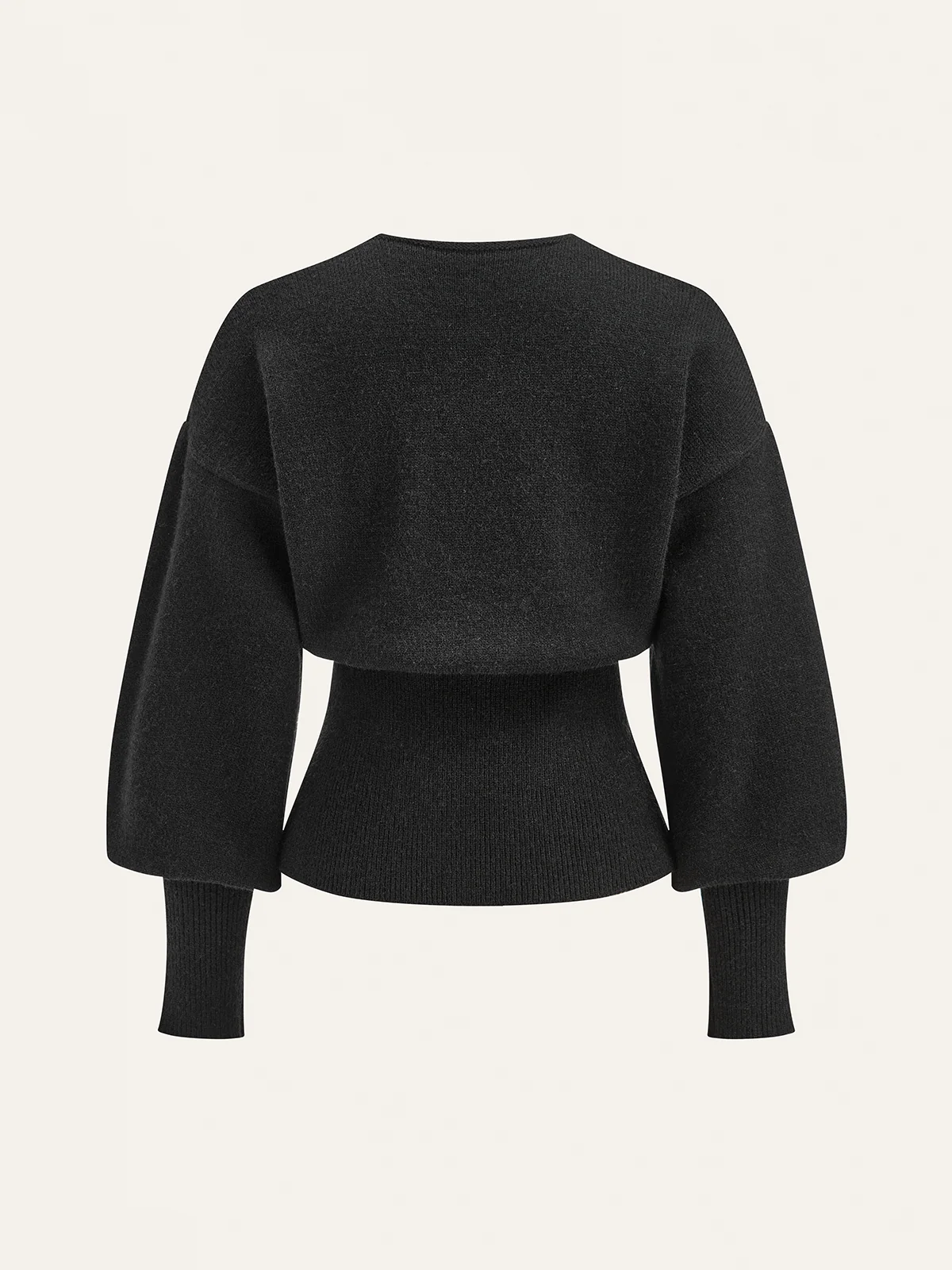 Bow Tie Balloon Sleeve Cardigan - Wholesalesil