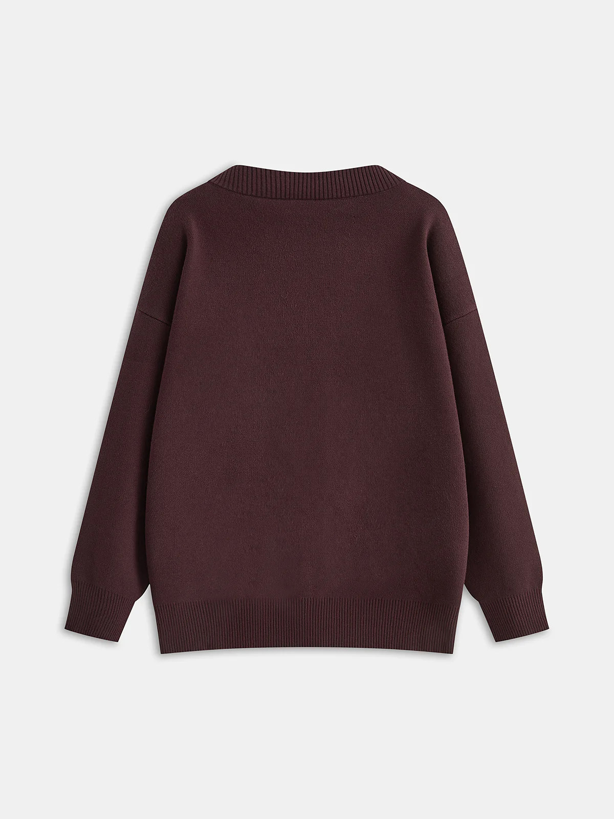 Dog Embroidered V-Neck Cardigan - Wholesalesil