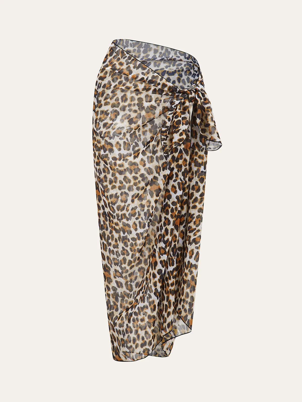 Leopard Print Sheer Sarong Cover-Up - Wholesalesil