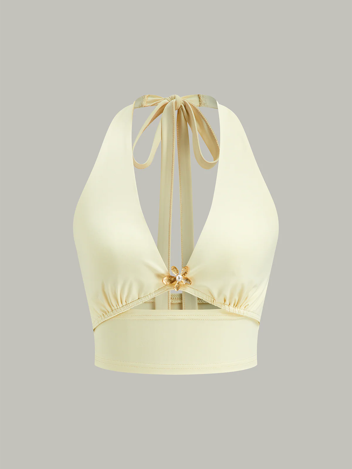 Halter Neck Crop Top and Mesh Paneled Skirt Set - Wholesalesil