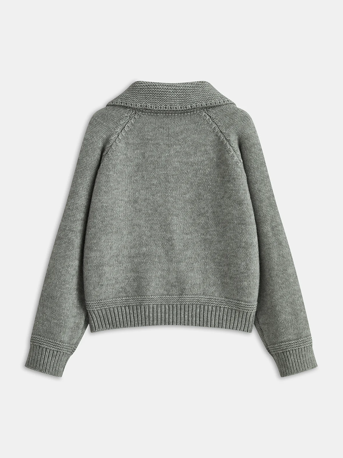 Lapel Zip-Up Knit Cardigan - Wholesalesil