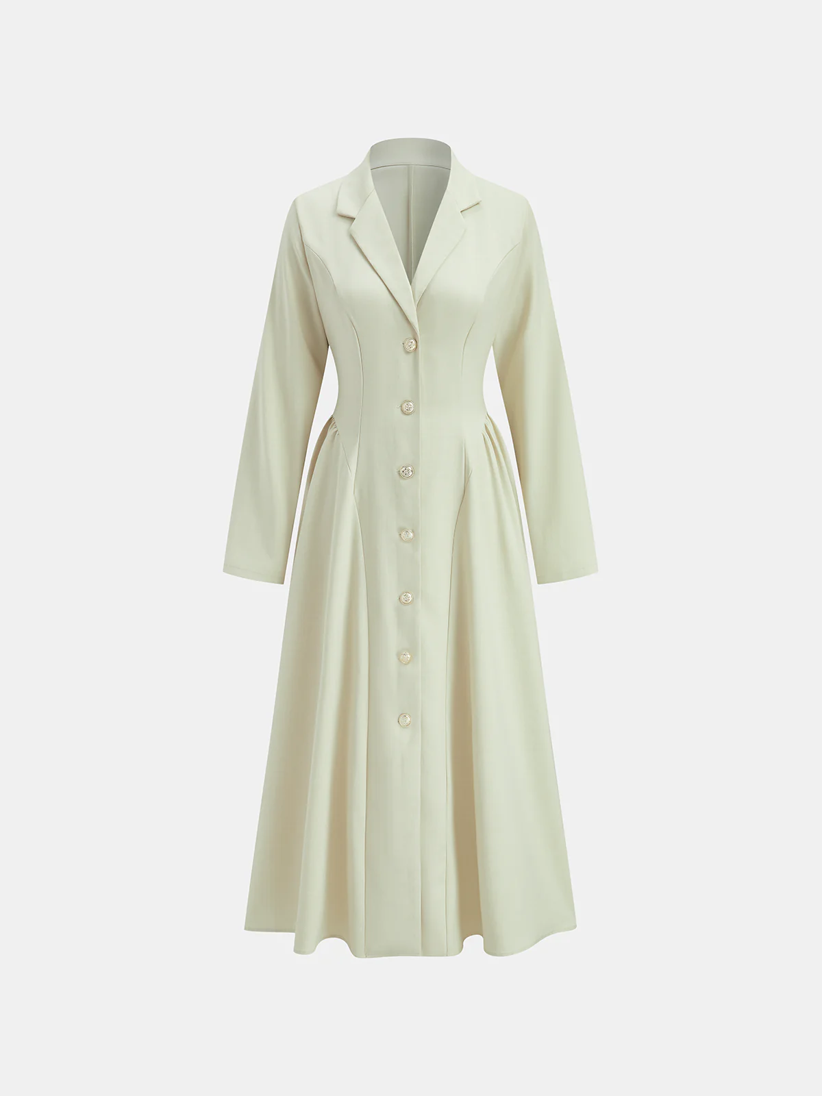 Lapel Collar Button Front Maxi Dress - Wholesalesil