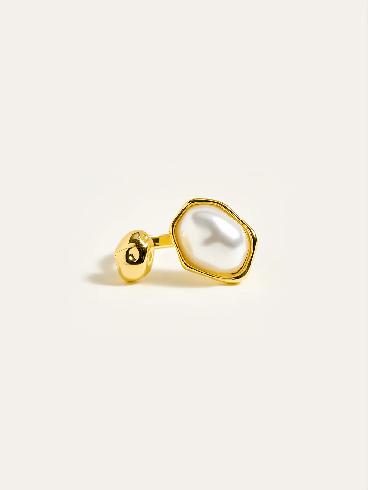 Golden Pearl Open Ring - Wholesalesil