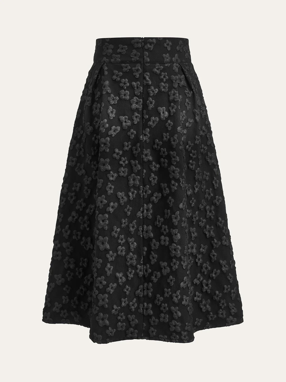 Floral Texture High Waist Skirt - Wholesalesil
