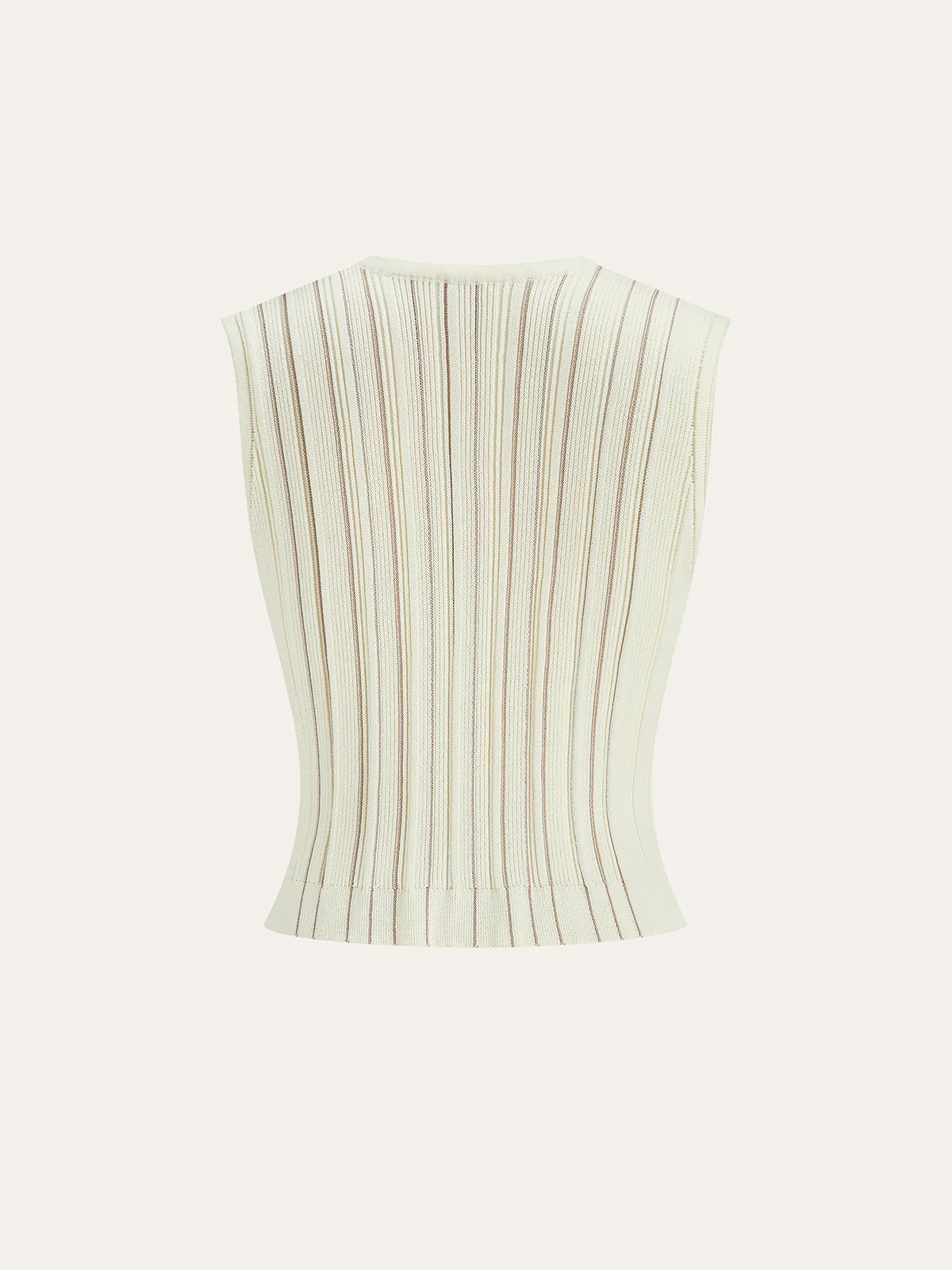 Metal Button Striped Knit Vest - Wholesalesil