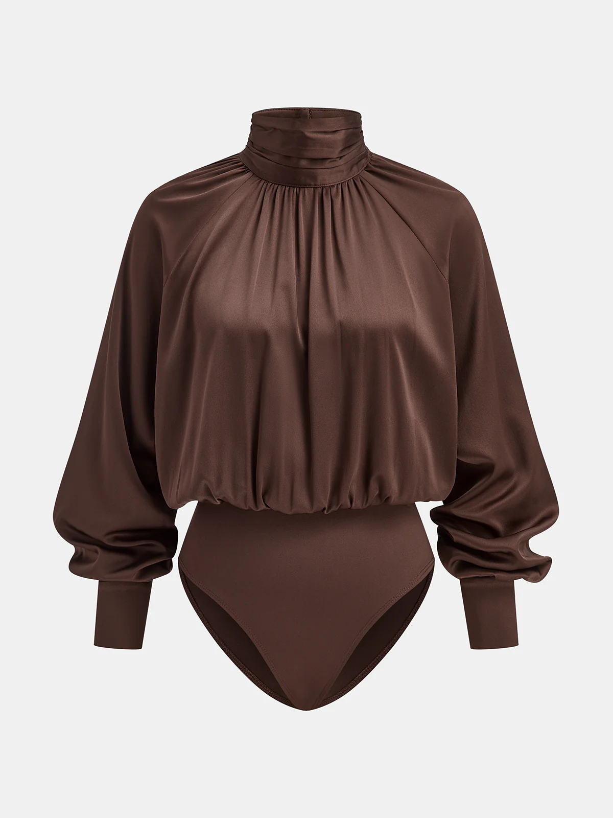 Satin Turtleneck Bodysuit - Wholesalesil