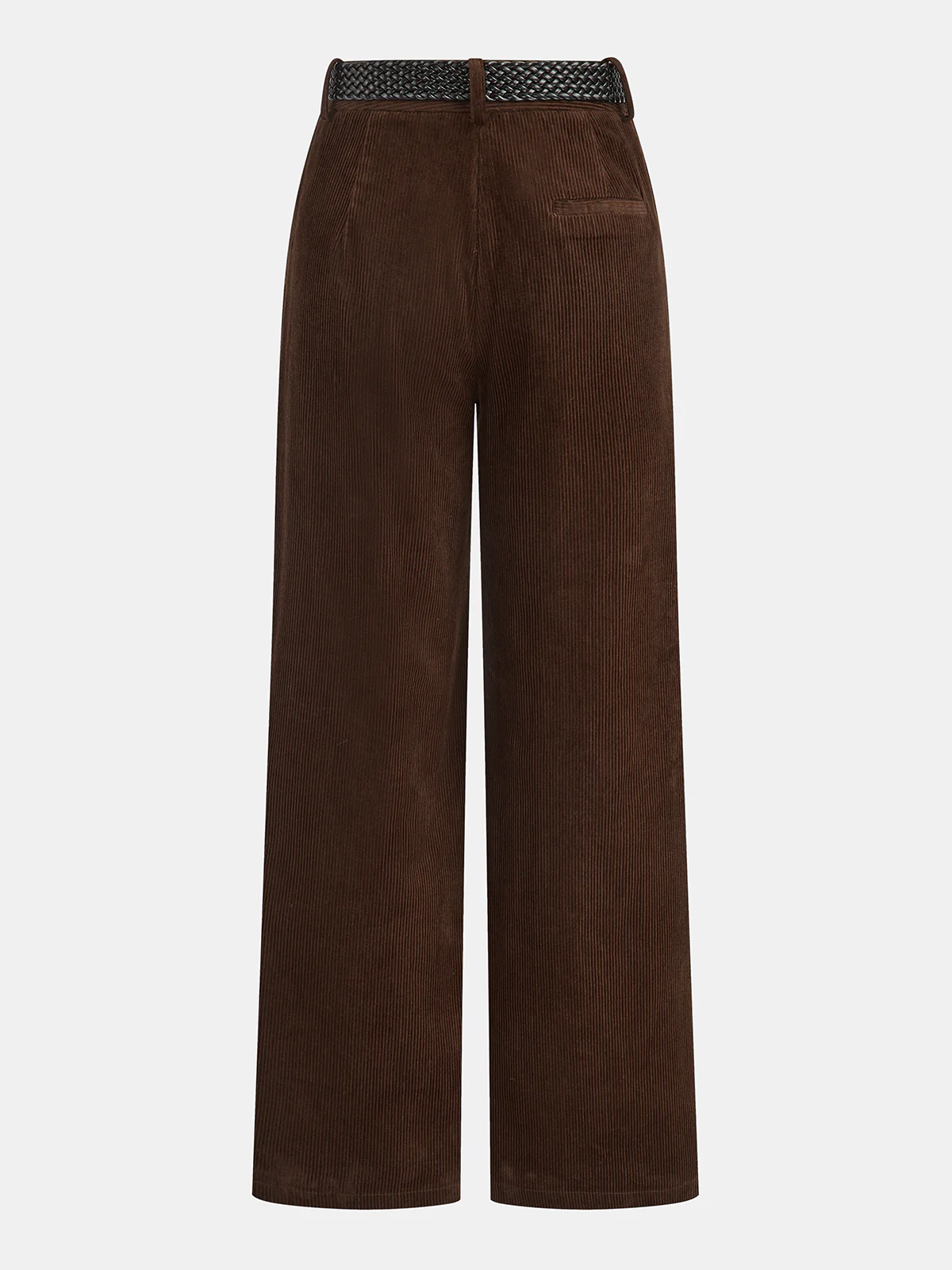 Mid-Waist Corduroy Belted Pants - Wholesalesil