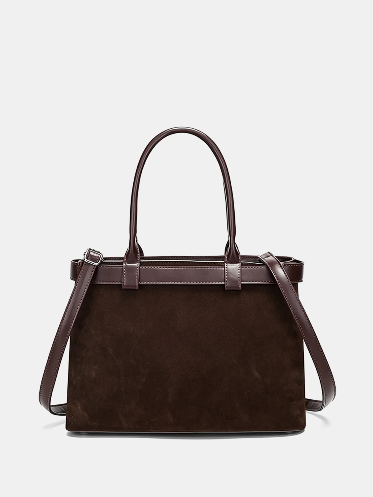 Belt Detail Suede Effect Tote Bag - Wholesalesil