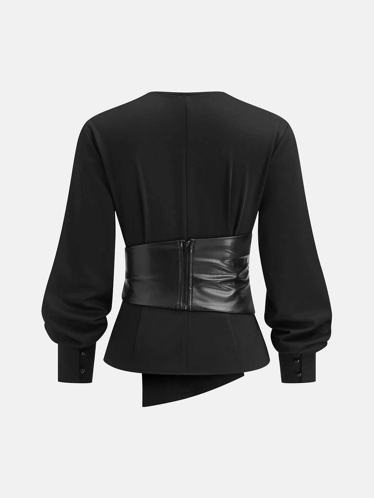 Removable Waist Corset Wrap Blouse - Wholesalesil