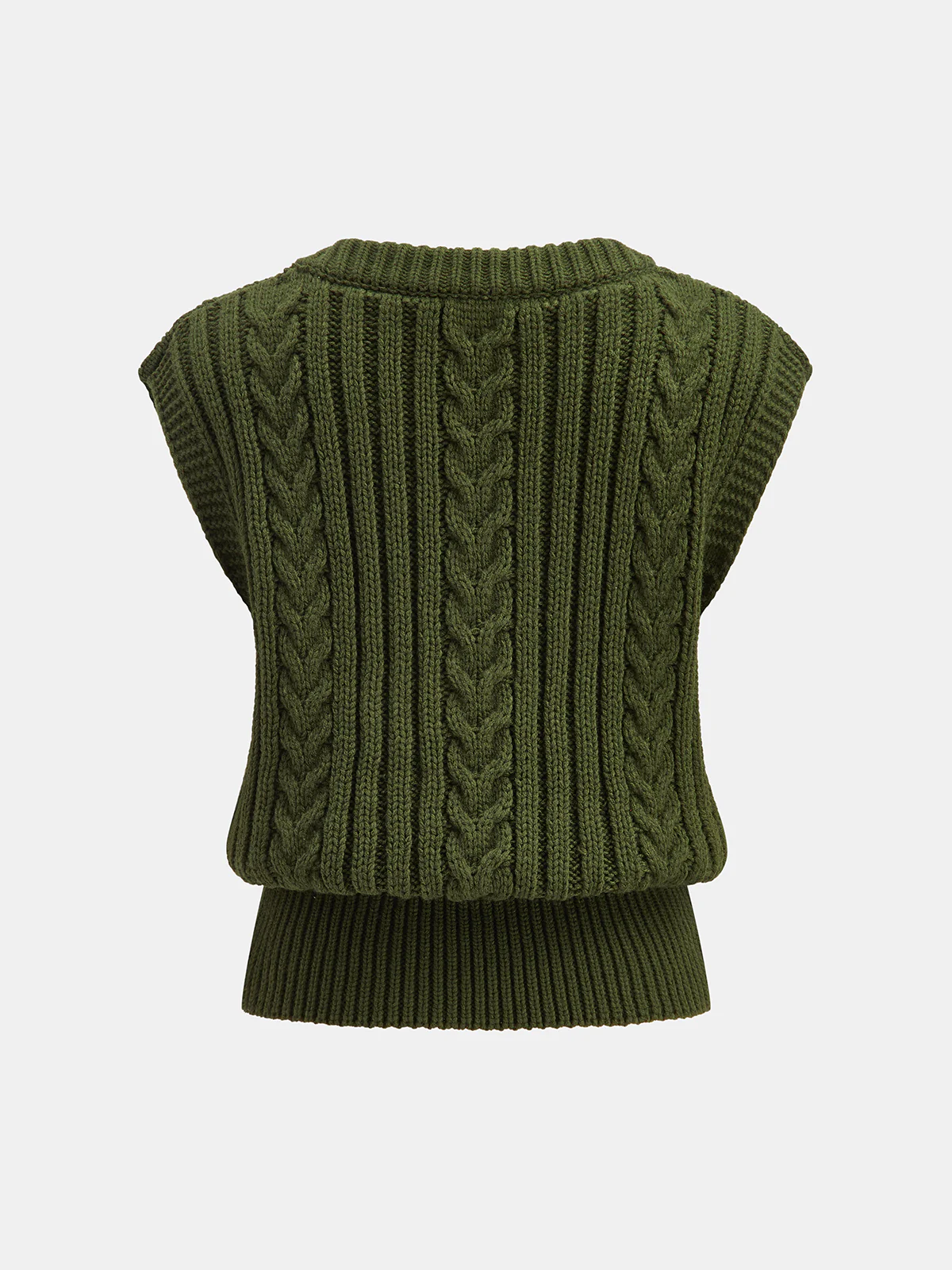 Cable Knit Sleeveless Sweater Vest - Wholesalesil