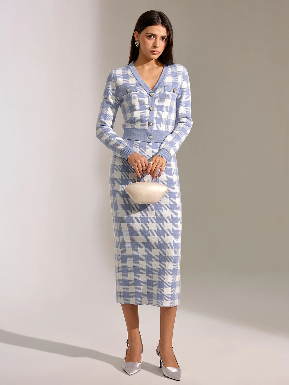 Vintage Plaid Wool Blend Cardigan - Wholesalesil