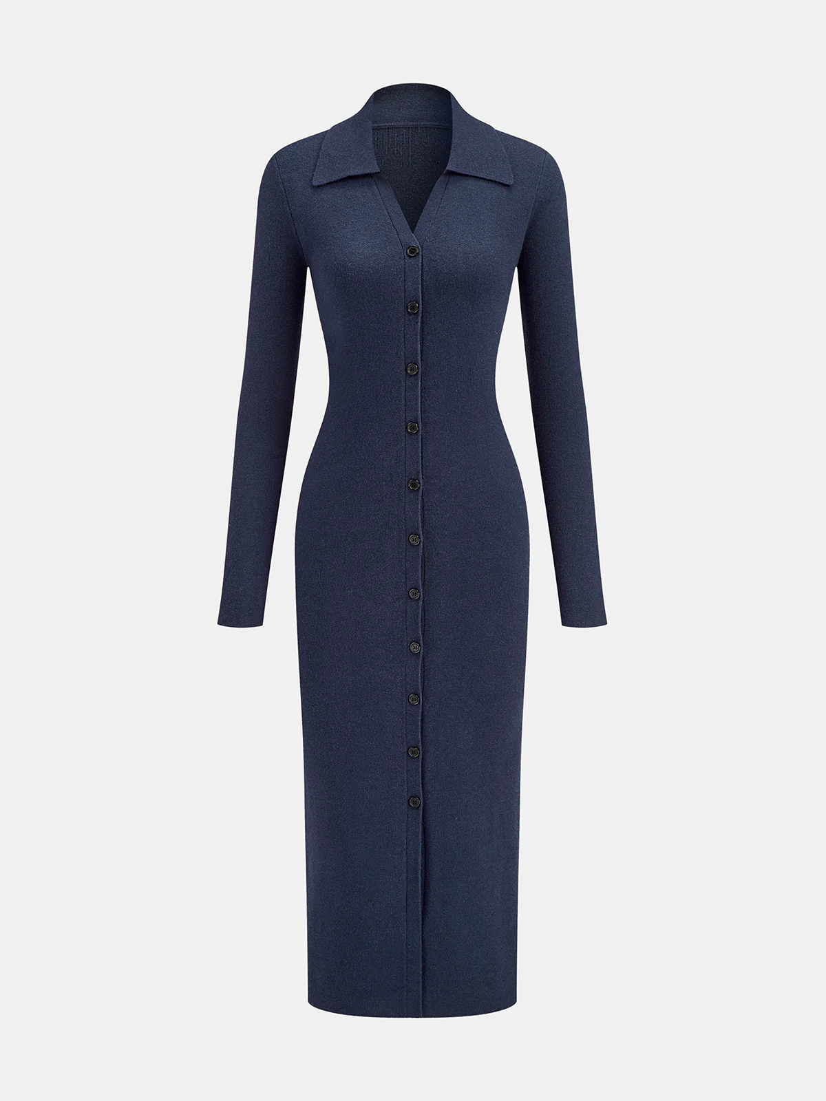 Collared Button Front Longline Knit Cardigan - Wholesalesil