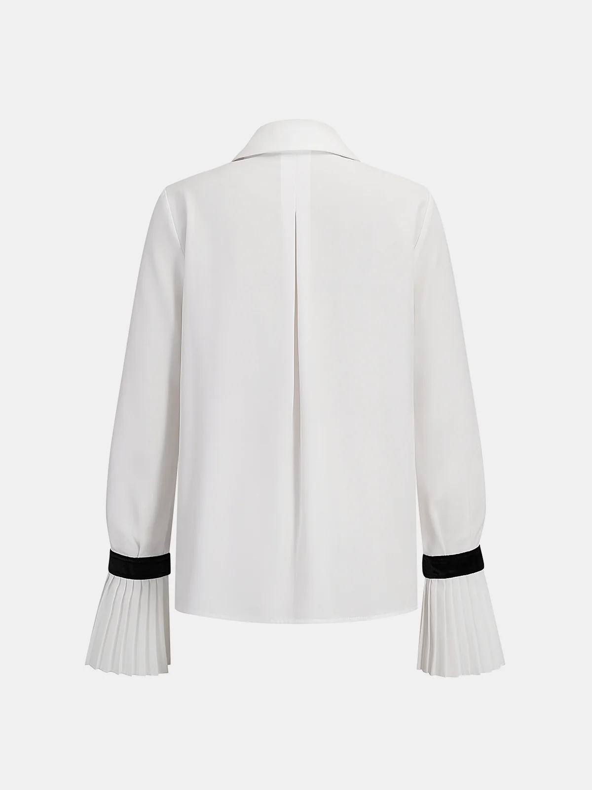 Pleated Cuff Contrast Panel Shirt - Wholesalesil