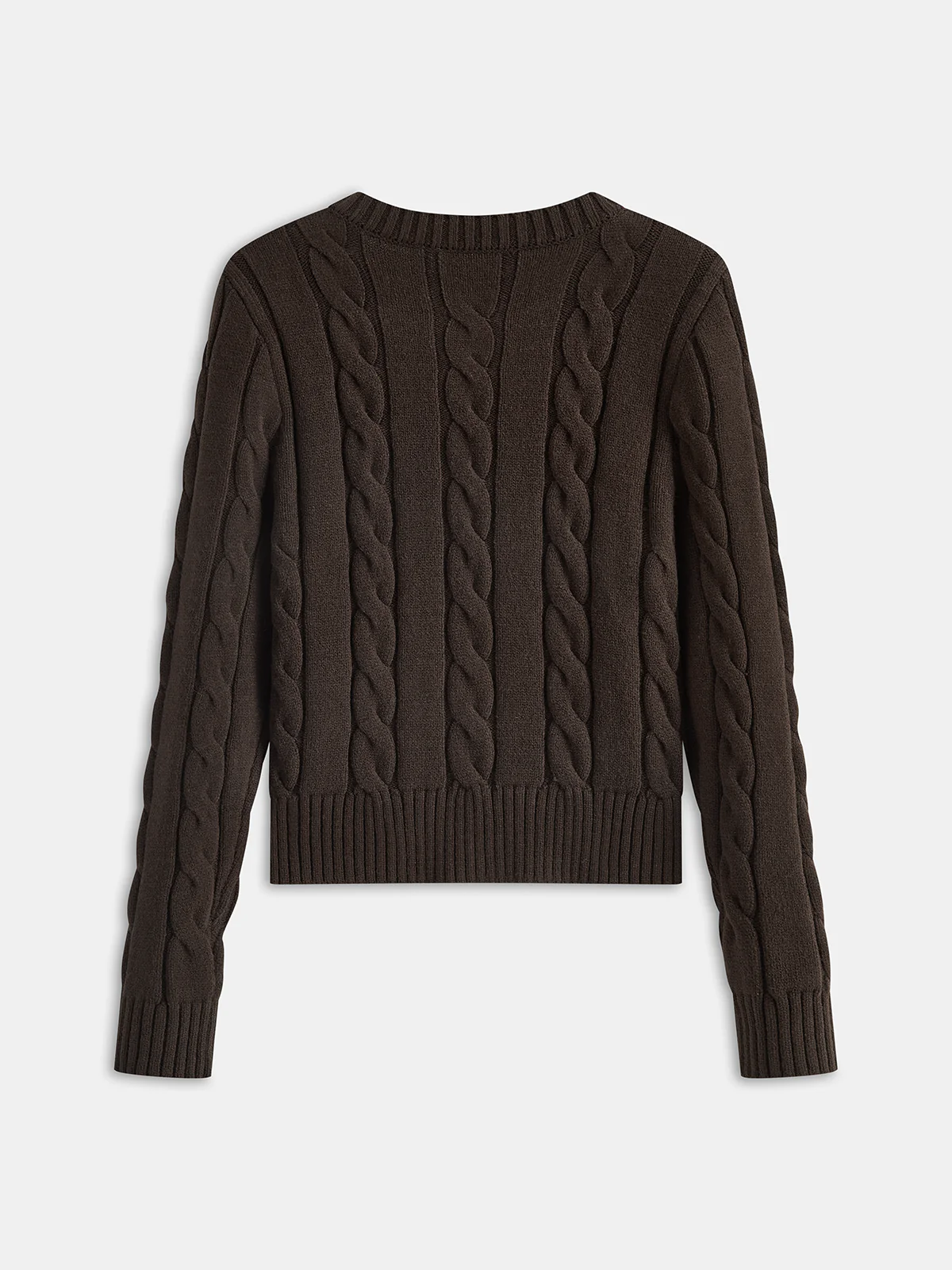 Cable Knit Round Neck Cardigan - Wholesalesil