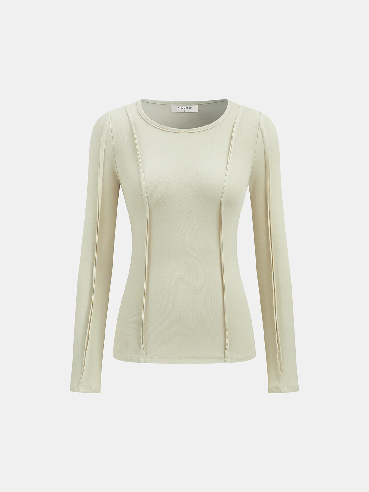 Seam Detail Crew Neck Long Sleeve T-Shirt - Wholesalesil