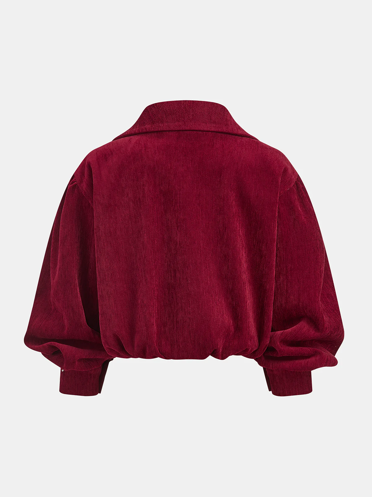 Puff Sleeve Suede Effect Cropped Jacket - Wholesalesil