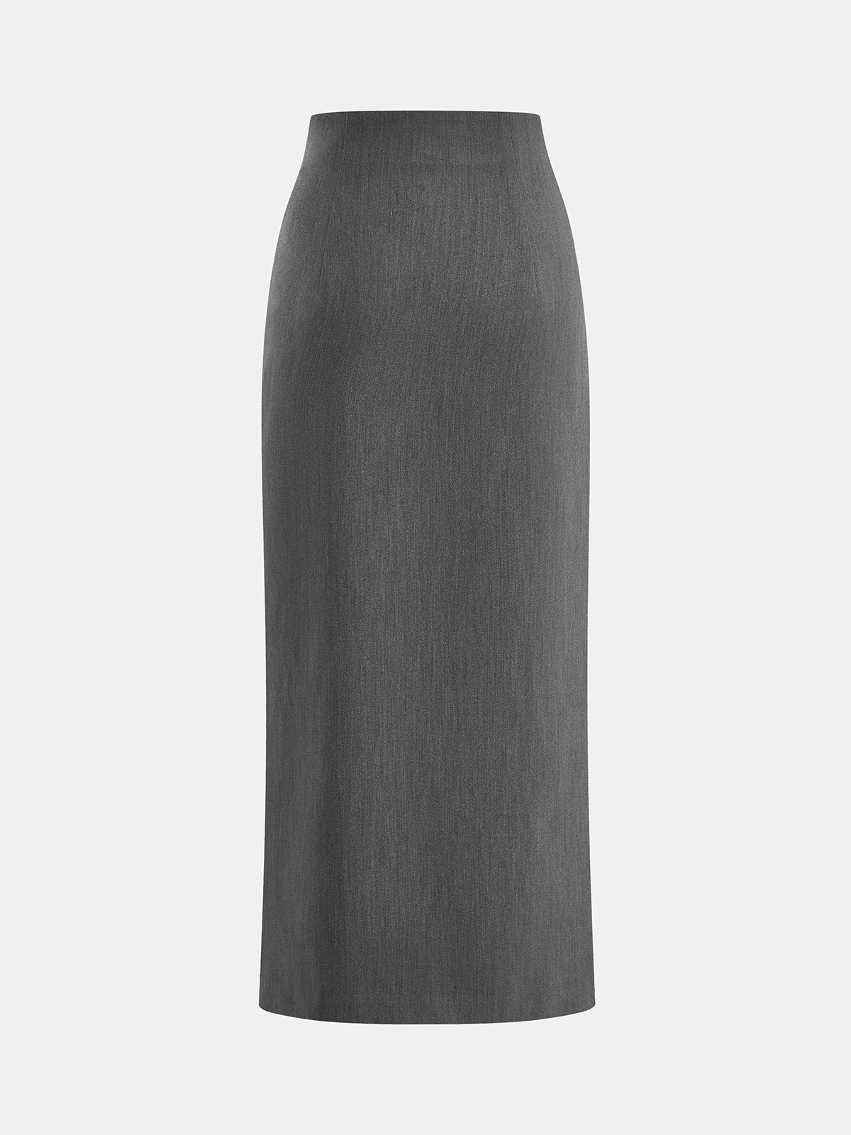 Faux Leather Paneled Slit Midi Skirt - Wholesalesil