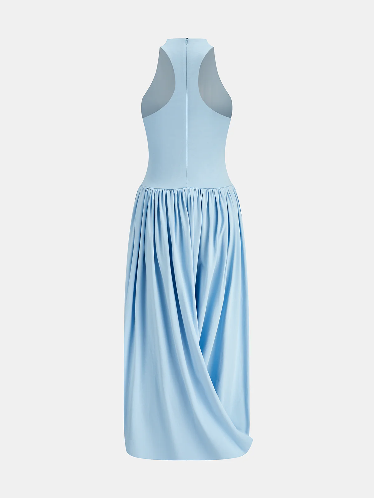 Draped Sleeveless Fitted Maxi Dress - Wholesalesil