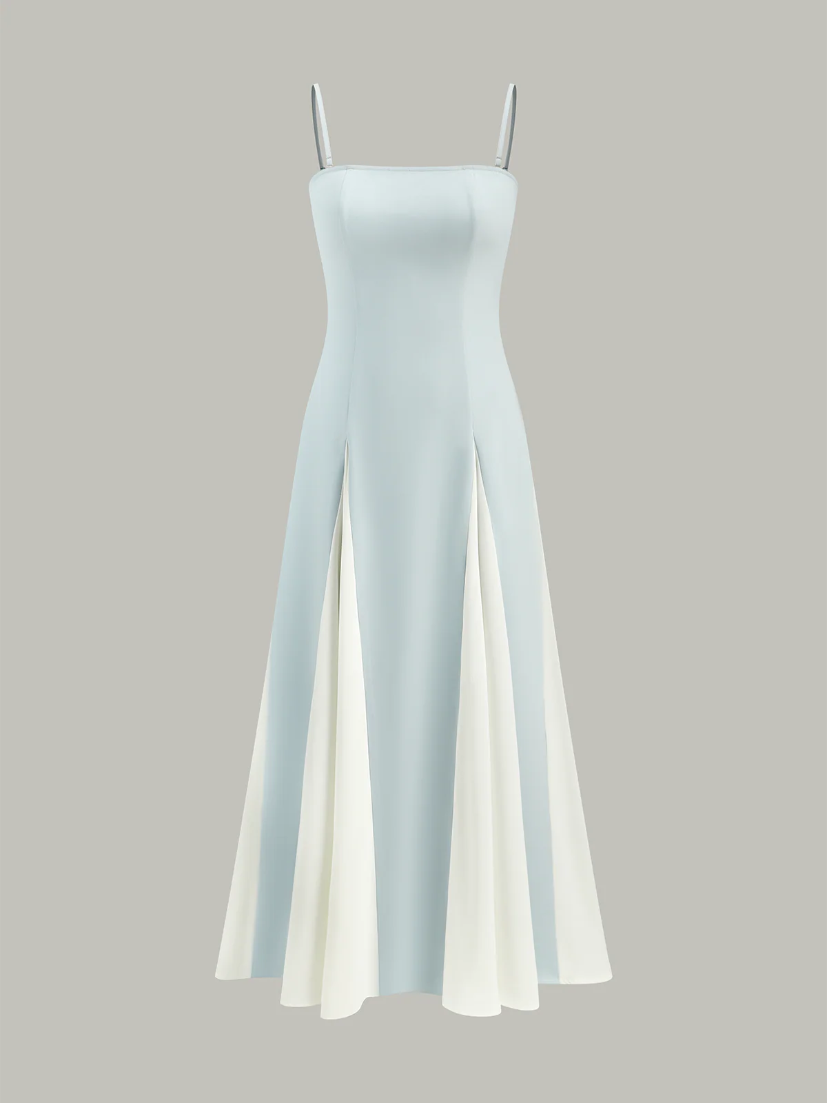 Color Block Detachable Strap Maxi Dress - Wholesalesil