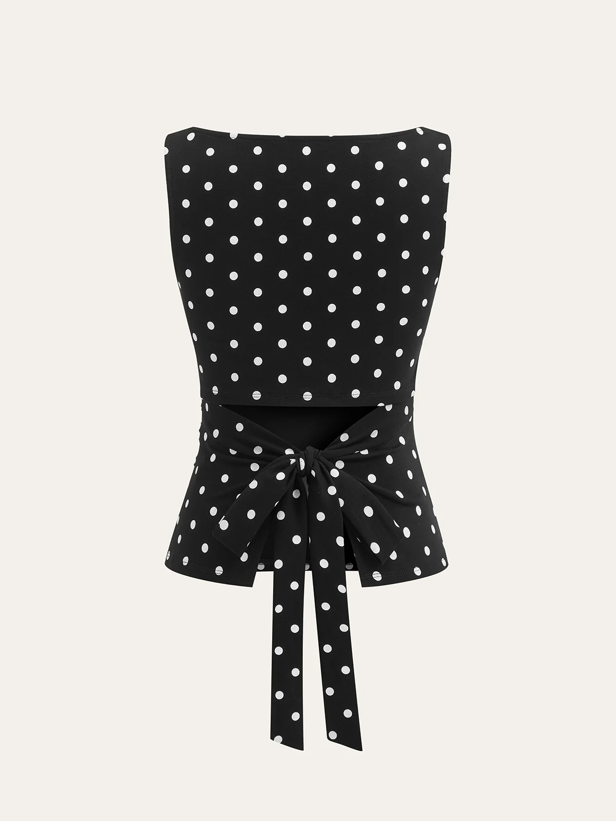 Polka Dot Cotton Blend Sleeveless Top - Wholesalesil