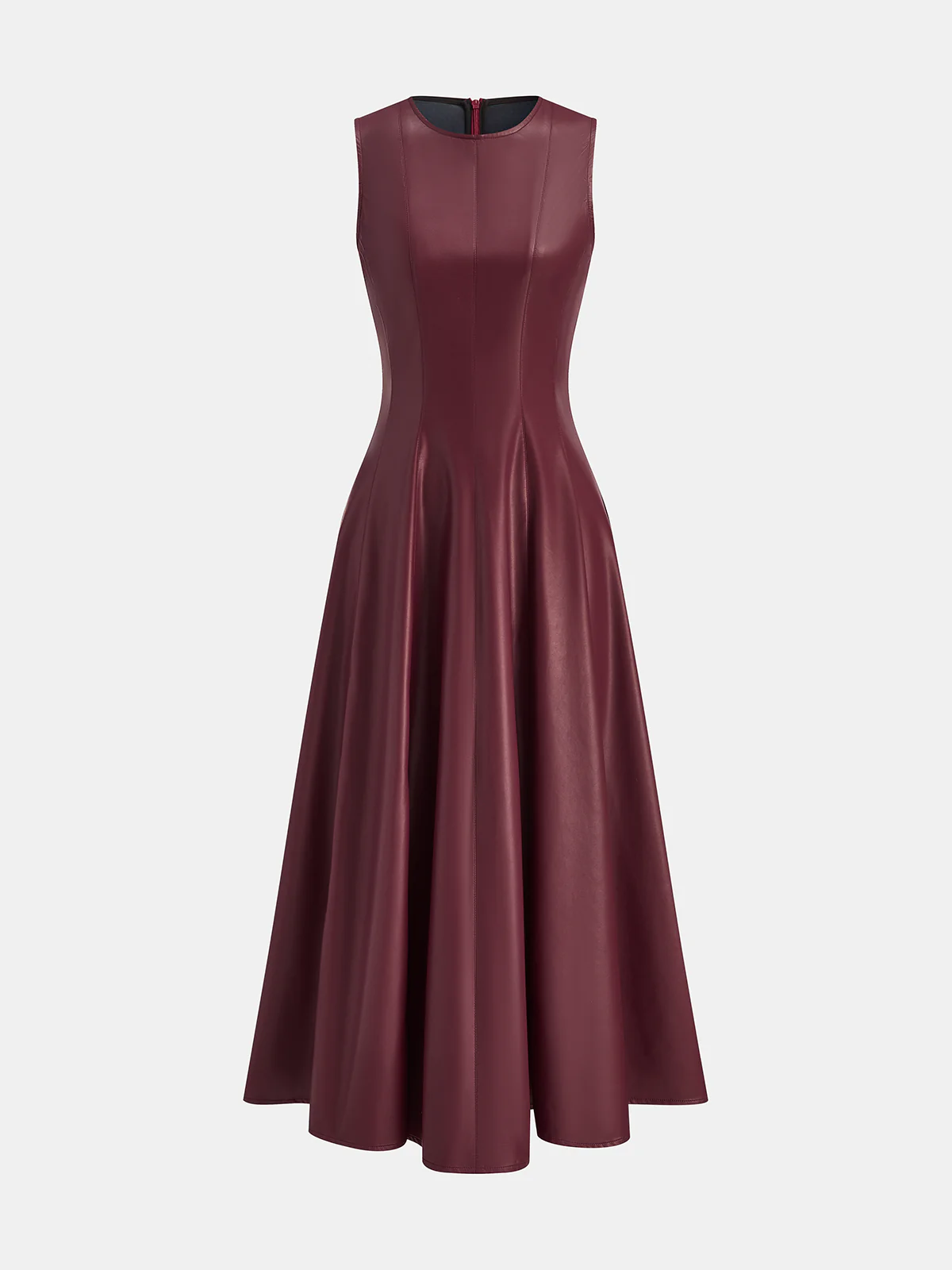 Faux Leather Pleated Dress - Wholesalesil