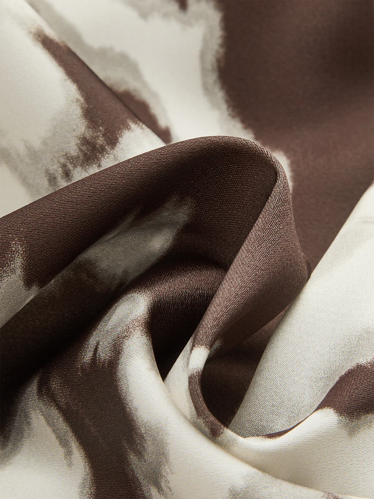 Satin Abstract Print Cowl Neck Cami Top - Wholesalesil